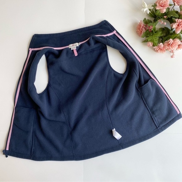 Vineyard Vines Westerly Vineyard Navy Blue Fleece Vest - Picture 7 of 9